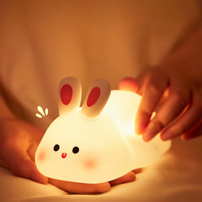 Animal Shaped Night Light LED Cute Panda Rabbit Light USB Charging Timed Bedside Decoration Children'S Eye Protection