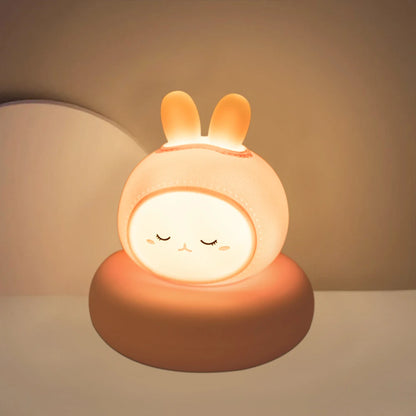 Cute Animal Night Light Novelty 3 Level Dimmable Nursery Nightlight USB Rechargeable Table Lamp for Breastfeeding Toddler Baby