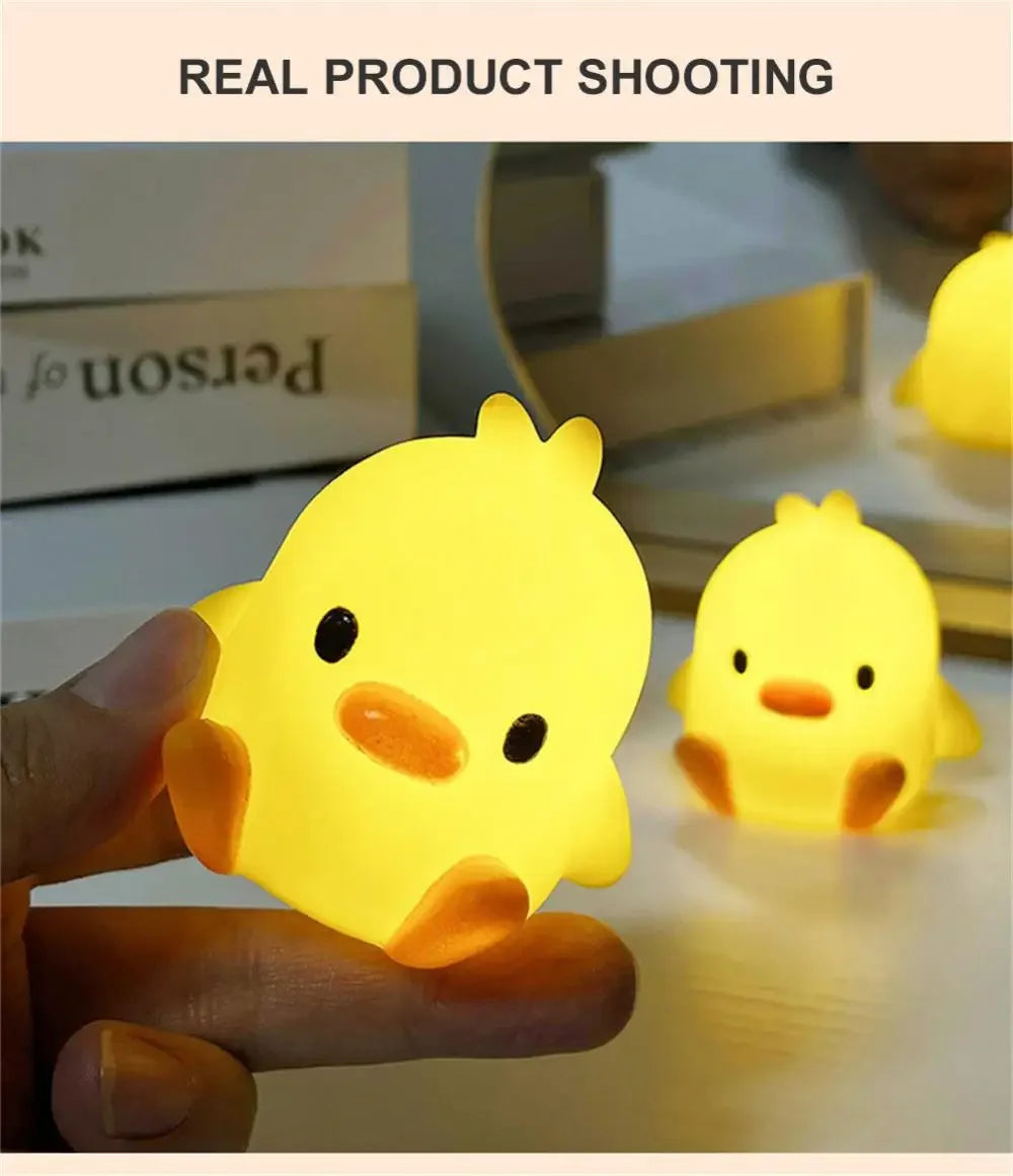 Duck Night Light Bedroom Decoration Cute Cartoon Animal Night Light Christmas Gifts for Kids Room Bedside Sleeping Lamp