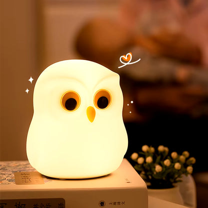 Owl Night Light Cute Silicone Night Lamp Rechargeable RGB Ambience Lamp Room Decoration Funny Animal Children Night Light Gift