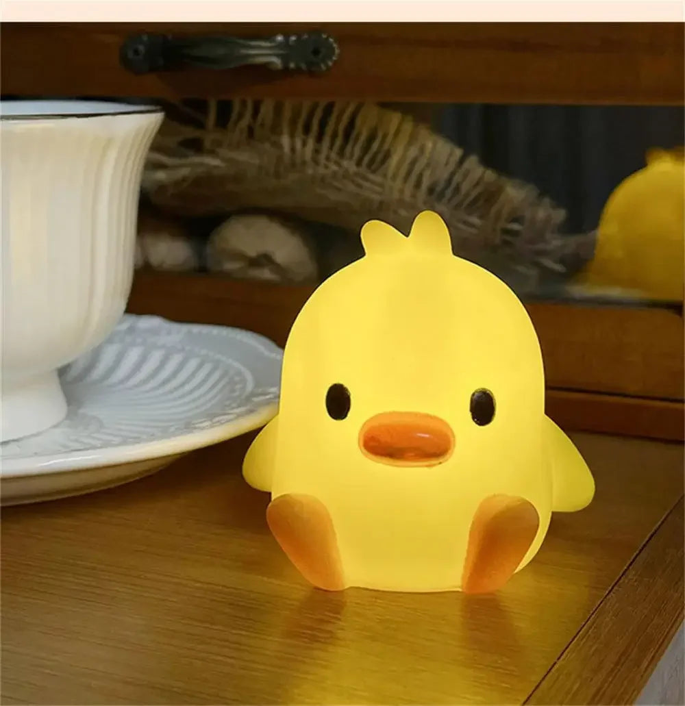 Duck Night Light Bedroom Decoration Cute Cartoon Animal Night Light Christmas Gifts for Kids Room Bedside Sleeping Lamp