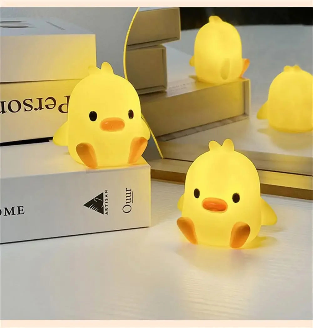 Duck Night Light Bedroom Decoration Cute Cartoon Animal Night Light Christmas Gifts for Kids Room Bedside Sleeping Lamp