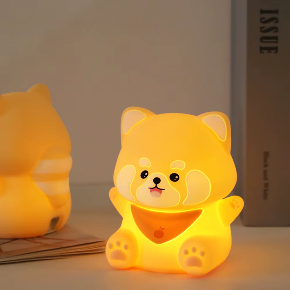 Cute Mushroom Night Light 2 Levels Dimmable Nursery Nightlights Rechargeable Peach Bedside Touch Silicone Lamp for Gift