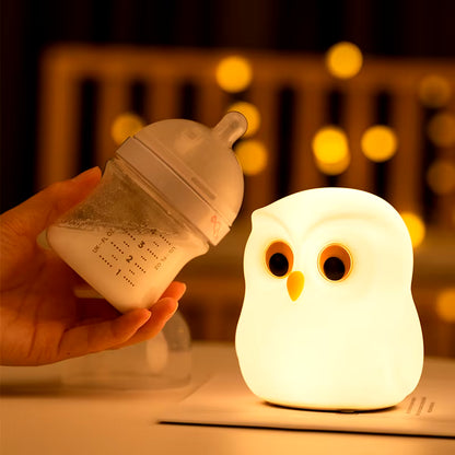 Owl Night Light Cute Silicone Night Lamp Rechargeable RGB Ambience Lamp Room Decoration Funny Animal Children Night Light Gift