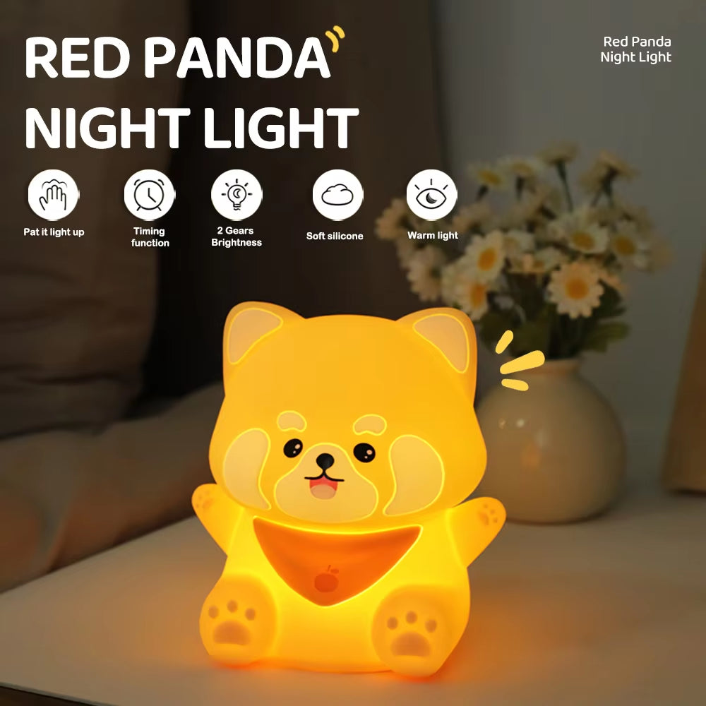 Cute Mushroom Night Light 2 Levels Dimmable Nursery Nightlights Rechargeable Peach Bedside Touch Silicone Lamp for Gift