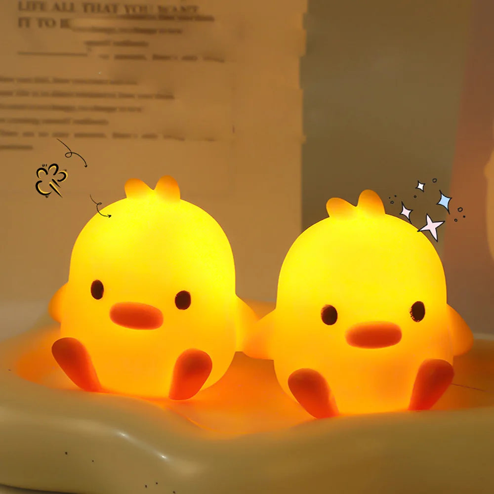 Duck Night Light Bedroom Decoration Cute Cartoon Animal Night Light Christmas Gifts for Kids Room Bedside Sleeping Lamp